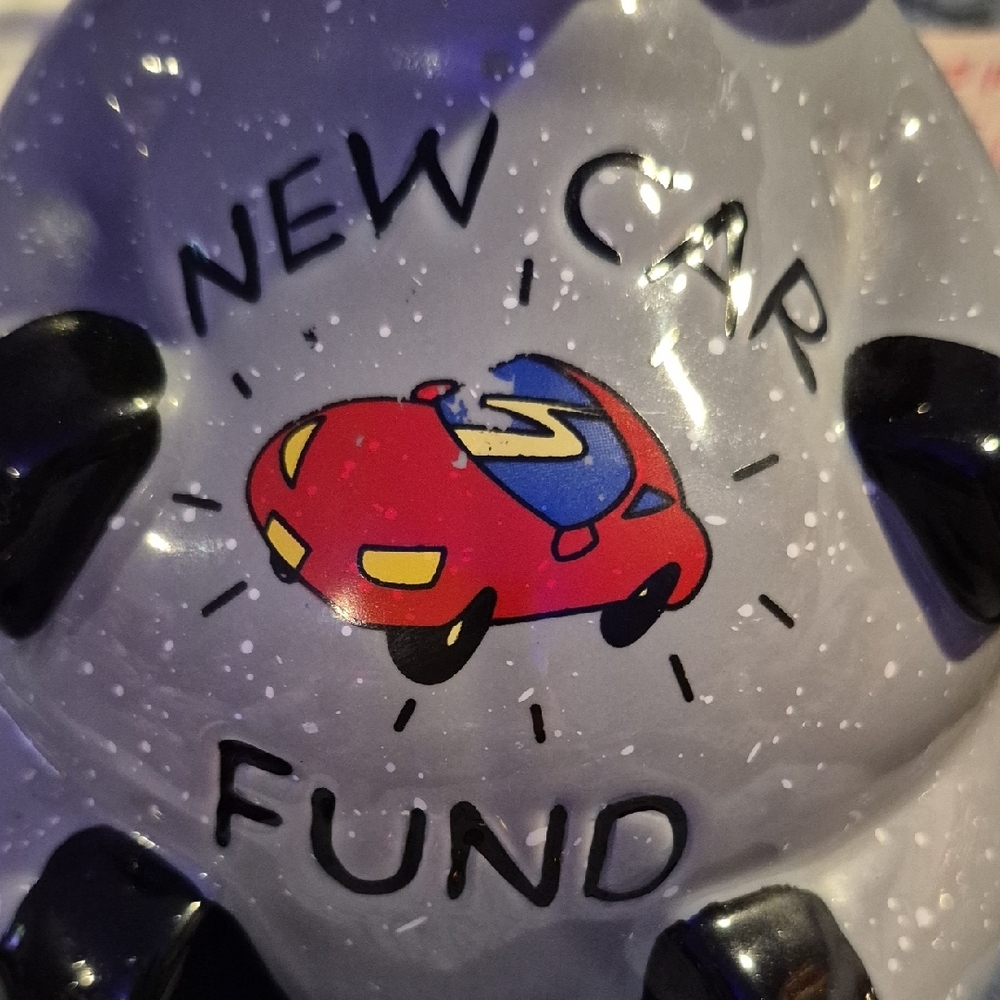 Gray "NEW CAR FUND" Piggy Bank - Picture 7 of 8